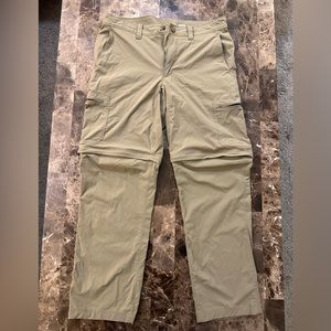 Mens 33x30 Water Resistant Crests Hiking Zip-Off Pants